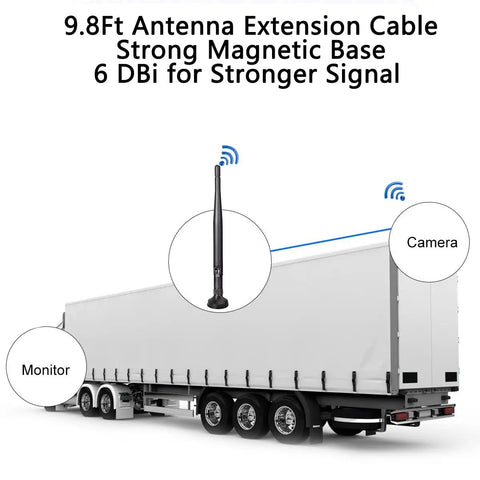 6 Dbi Antenna With 9.8 Ft Extension Cable SMA Male Connector Magnetic Base Wireless WiFi Booster on truck