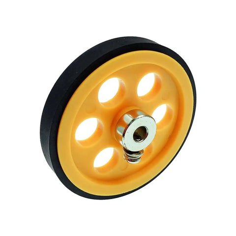 Meter Counting Wheel Perimeter 200mm Hole 6mm/8mm Synchronous Round Measuring Length Counting Ranging Encoder Meter Wheel(8mm) in orange color.