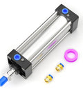 Heavy Duty Pneumatic Air Cylinder 4 Inch Bore 4 Inch Stroke Double Acting With Half Inch Port Aluminum Body Screwed Piston