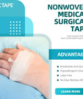 Nonwoven Medical Surgical Tape Pack Of 4 Soft Breathable Wound Dressing Tape 3 Inch By 10 Yard securing a catheter on hand
