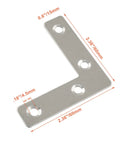 10 Pack Stainless Steel L Brackets Set Heavy Duty Corner Brace Plates With Screws 60mm By 60mm Flat Mending Brackets