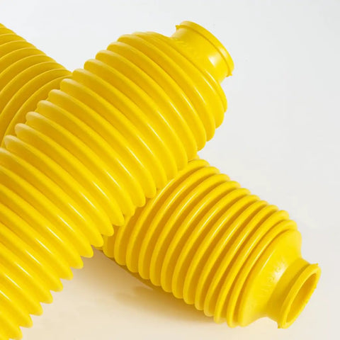 Hella Heavy Duty Yellow Fork Bellows Rubber Suspension Boot designed for off-road protection against dust and grime.