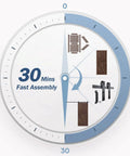 Guide for 30-minute assembly of Brown Barn Door 36 Inch By 84 Inch With Six Point Six Foot Barn Door Hardware Track Kit And Handle Included.