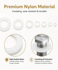 Slick Metric Nylon Washer Assortment Kit White Flat Discs M2 Through M12, showcasing premium nylon washers and their uses.