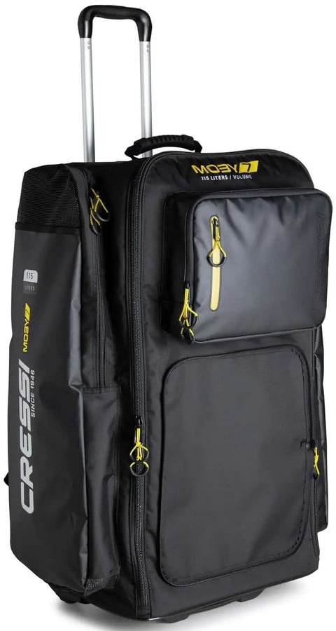 Large Capacity Roller Luggage Bag 115L With Backpack Straps Built To Last 450D Ripstop Travel Roller Suitcase With Water Resistant Front Pockets Moby 7 Designed In Italy
