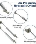 2 Pack Drop Down Gas Struts 150N 33 Lbs Soft Close Lid Supports for downward opening flaps with carbon steel pins and metal plates
