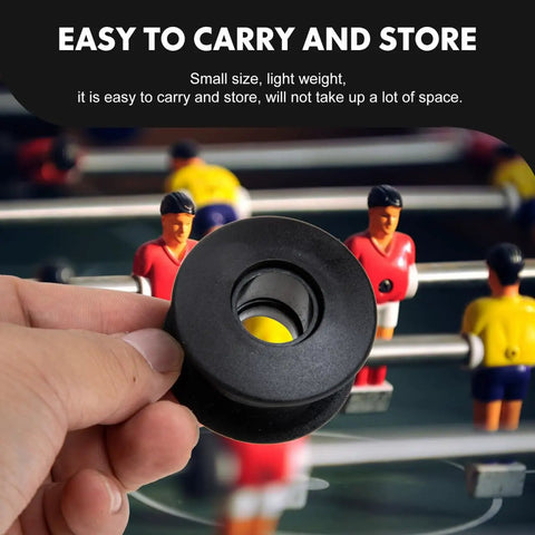 10 Pairs Universal Foosball Rod Bearings Five Eighths Inch 16 Millimeter Plastic Board Bearings Table Football Bushings For Low Friction Smooth Rod Action Pro Style Play And Easy Replacement Accessories. Black plastic 16mm foosball rod bearing held in hand