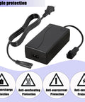 29V 2A Recliner Power Supply Transformer For Lift Chairs AC DC Switching Adapter No Fuss Plug And Play Universal Version Fits All Recliners Includes 4 Foot US Cord Safe Reliable Replacement For Smooth Chair Operation, black adapter with safety protections