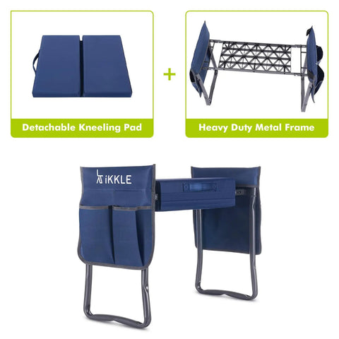 Heavy Duty Garden Kneeler Seat And Gardening Stool With Thick Detachable Kneeling Pad, Fold And Go Design, Easy To Store