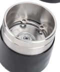 Close-up of stainless steel 4 Pack Boat Trailer Bearing Protector Caps Stainless Steel Dust Covers For Wheel Bearings 1.980 Inch Diameter