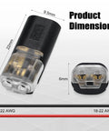 50 Pack Double Wire Plug In LED Strip Light Connectors 2 Pin Quick Connect With Locking Buckle No Stripping For AWG 18 22 Wires
