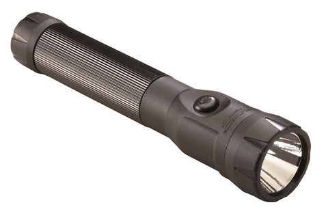 PolyStinger LED Flashlight With 120 Volt AC Charger And Piggyback Holder Black 485 Lumens Rugged Non Conductive Nylon Body