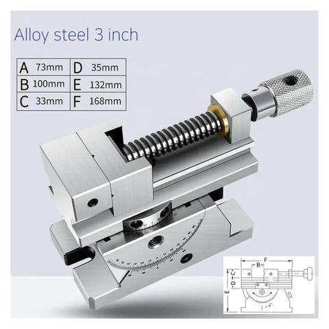 Heavy Duty 3 Inch Angle Vise With A Kick Ass Grip For Universal Tool Clamping On CNC Millers And Drill Presses featuring alloy steel build.