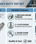 Large Diameter M55 x 4.0mm Plug Tap For Internal Threads, Right Hand Threading, features and applications overview.