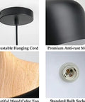 12 Inch Big Dome Kitchen Pendant Lights Set Of 3 With Wood Grain Metal Shade Over Island Modern Farmhouse Vibe Hangin Fixtures details