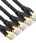 Ultra Fast CAT8 Ethernet Cable 6Ft 5 Pack SFTP Shielded 2000MHz Bandwidth And 40Gbps Speed 26AWG Gold Plated RJ45 Network Cord