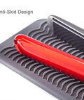 Heat Resistant Hair Tools Mat And Pouch Silicone Heat Mat And Holder with anti-skid design and red curling iron on mat