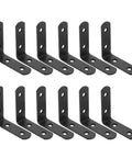 Stainless Steel Corner Brackets 12 Pack L Shaped Right Angle Shelf Braces For Wood Cabinets And Furniture Heavy Duty Easy Install Versatile Mounts For Shelves Cabinets And DIY Projects
