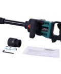 Badass 1 Inch Air Impact Wrench Gun With 38Mm And 41Mm Sockets Adjustable 3 Speed Pneumatic Power Tool with accessories.