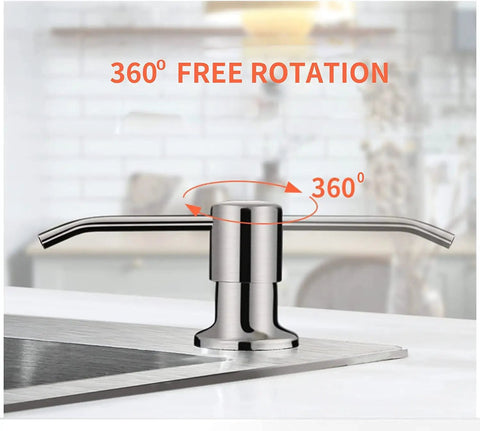 Built In Kitchen Soap Dispenser With 47 Inch Extension Tube No Refills Needed Durable 304 Stainless Steel Brushed Nickel Finish Easy Pump