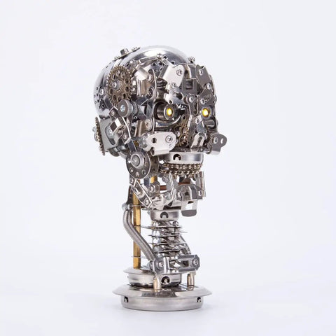 Dope 3D Metal Puzzle For Adults Mechanical Steampunk Skeleton Model Kit With 200+ Pieces, stainless steel and copper desk sculpture