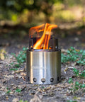 Ultra Lightweight Packable Camping Stove For Hiking And Survival With Gasification Rocket Design burning wood fuel