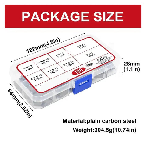 Heavy Duty 80 Pcs Carbon Steel Key Assortment Set Handles High Torque And Rust Proof Badass Build Stops Gear Slippage And Secure Shaft Hub Connections For Stable Power Transmission Perfect For Mechanics And DIYers Who Need Solid Tools In The Shop package size box with 100 pieces