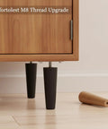 Wobbly Sofa Leg Repair Kit With M8 Threaded Conical Feet Durable PP Plastic and Metal Levelers installed on cabinet