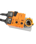 High Torque Damper Actuator With No Sweat Setup For Smooth HVAC Climate Control And Hella Durable Building Automation, top view, electrical components visible.