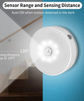 LED Motion Sensor Closet Light Battery Powered Cordless Under Cabinet Lighting for Hallway Bedroom Kitchen Pantry Bookcase Stairs