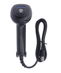 Dead On Accurate Usb Wired Barcode Scanner For Swift Retail Transfers And Warehouse Tracking Reads 1D And 2D Codes No Sweat Direct From Displays Or Receipts Crafted In Resilient Abs Shell For Your Daily Grind, top view with cable.