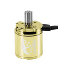 Gold Viper 1721 Brushless Motor 2800KV for 1/18 RC Cars Upgrade TRX4M Ascent-18, shown in golden with wiring and pinion gear