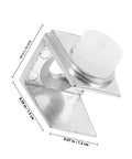 Close-up of a single zinc alloy glass shelf clamp with dimensions, part of a 40 Piece Zinc Alloy Glass Shelf Clamp Brackets For Shower Glass Panels And Floating Shelves With Rock Solid Grip Heavy Duty Construction And Adjustable Clamp 3 To 8 Mm Durable No Discoloration set.