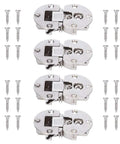 Four semicircular zinc alloy cabinet hinges with screws, concealed 90 degree flip door hinge, ultra quiet soft close, heavy duty 22 lb load capability.