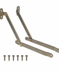 Heavy Duty Antique Brass Plated Lid Stay Set for Drop Front Desks, Trunks, and Chests, Left and Right Lid Support Hinges