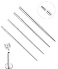 4 Piece Stainless Steel Piercing Taper Kit With Internal Threaded External Threaded And Push In Pin Insertion Pins