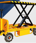Heavy Duty Hydraulic Lift Platform With Smooth One Press Raising Thickened Steel Frame And Zero Hassle Four Wheel Maneuvering side view