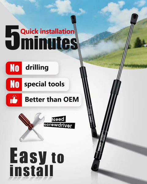 12 Inch 40 Lbs Gas Struts For Weather Guard Tool Box Replacements And Camper Shell Lid Shocks providing reliable lifting support.