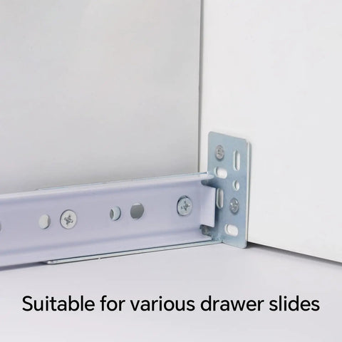 Badass Face Frame Rear Mounting Brackets 5 Pairs For Drawer Slide Cabinet Hardware With Screws installed on drawer slide.
