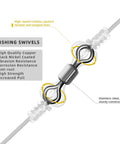 Micro Fly Fishing Swivels Go-To Stainless Steel Ball Bearing Barrels For Easy Tippet Changes And Leader Connector 10Lb To 30Lb Test Durable Tackle Accessories For Anglers, black swivel