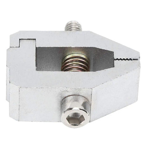 Stainless Steel Push Pull Force Fixture For Tensile Testing 500N Capacity 3.5mm Opening Beefy Heavy Duty Lab Fixture For Rubber Cable Paper Film And Electrical Components Insertion Extraction Testing, front view