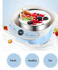 Fully Automatic Yogurt Maker With Stainless Steel Inner Tank And Precision Heating Delivers No Sweat Fresh Dairy Creations Daily For Any Modern Kitchen Setup with yogurt and berries.