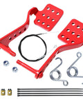 Go Kart Throttle Cable Kit With Brake Return Springs For Predator 196cc 212cc 6.5HP Road Rocket Azusa Radio Flyer Vintage Carter Super Wheel Kids Go Kart Red Replacement Parts showing pedals and springs