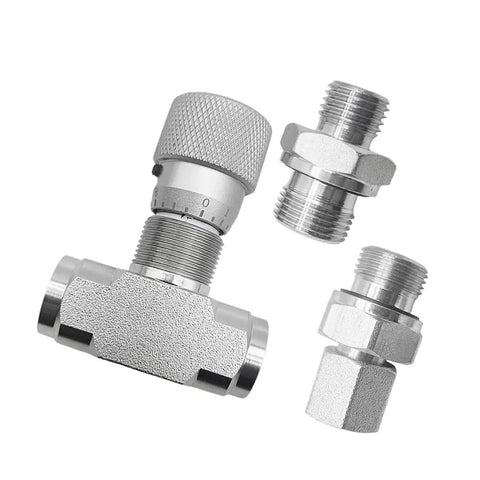 Hydraulic Flow Control Valve For Mini Excavator 1-2 Ton STB-G3/8 Bidirectional Restrictor With Two Sided Connectors in metal