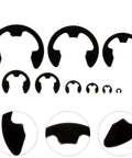 All In One External Circlip Retaining Rings Kit With 328 Pieces In Black Manganese Steel Snap Clips Ranging 1.5 To 22mm display