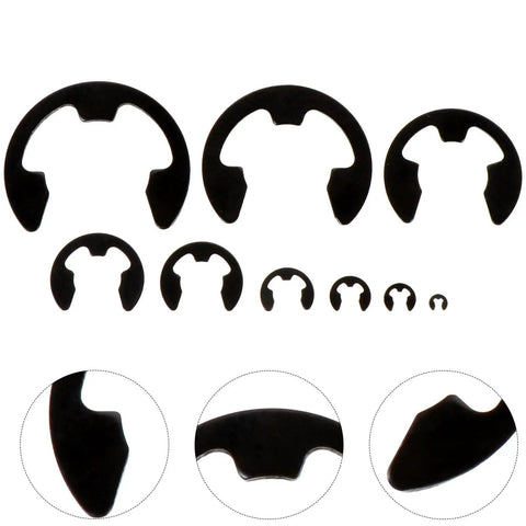All In One External Circlip Retaining Rings Kit With 328 Pieces In Black Manganese Steel Snap Clips Ranging 1.5 To 22mm display
