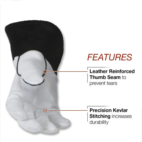 Grain Leather TIG Welding Gloves for Pro Welders with High Dexterity and Soft Feel Medium Size K2981 M with reinforced seams.