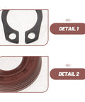 Bread Maker Pan Seal Kit Replacement Parts With Stainless Steel Flat Washer And Spring Steel E Clip For Bread Maker Machine, detail 1 and seal close-up