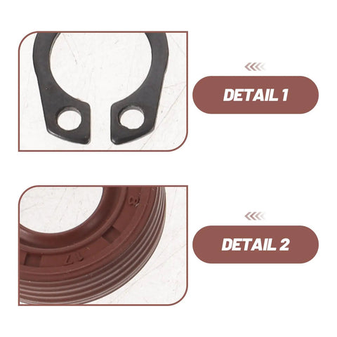 Bread Maker Pan Seal Kit Replacement Parts With Stainless Steel Flat Washer And Spring Steel E Clip For Bread Maker Machine, detail 1 and seal close-up