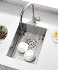 Undermount 12 By 16 Inch Stainless Steel Bar Sink For Wet Bar And Outdoor RV Use 16 Gauge Kitchen Sinks With Bottom Grid Drain Included